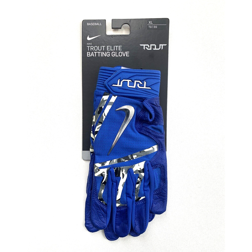 Nike Trout Elite Leather Baseball Batting Gloves Blue PGB545-425 Size XL